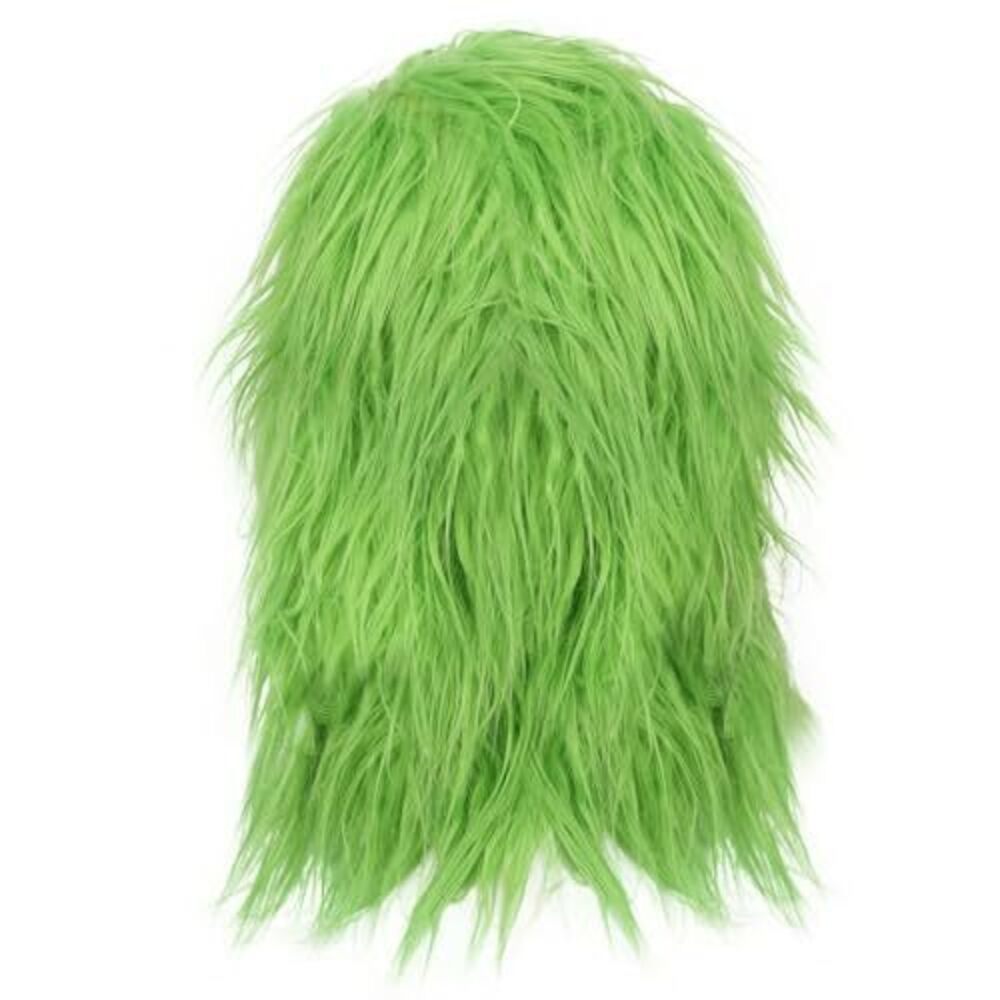 5175 Christmas Mask Green Furry Full Head Mask Funny Halloween Christmas